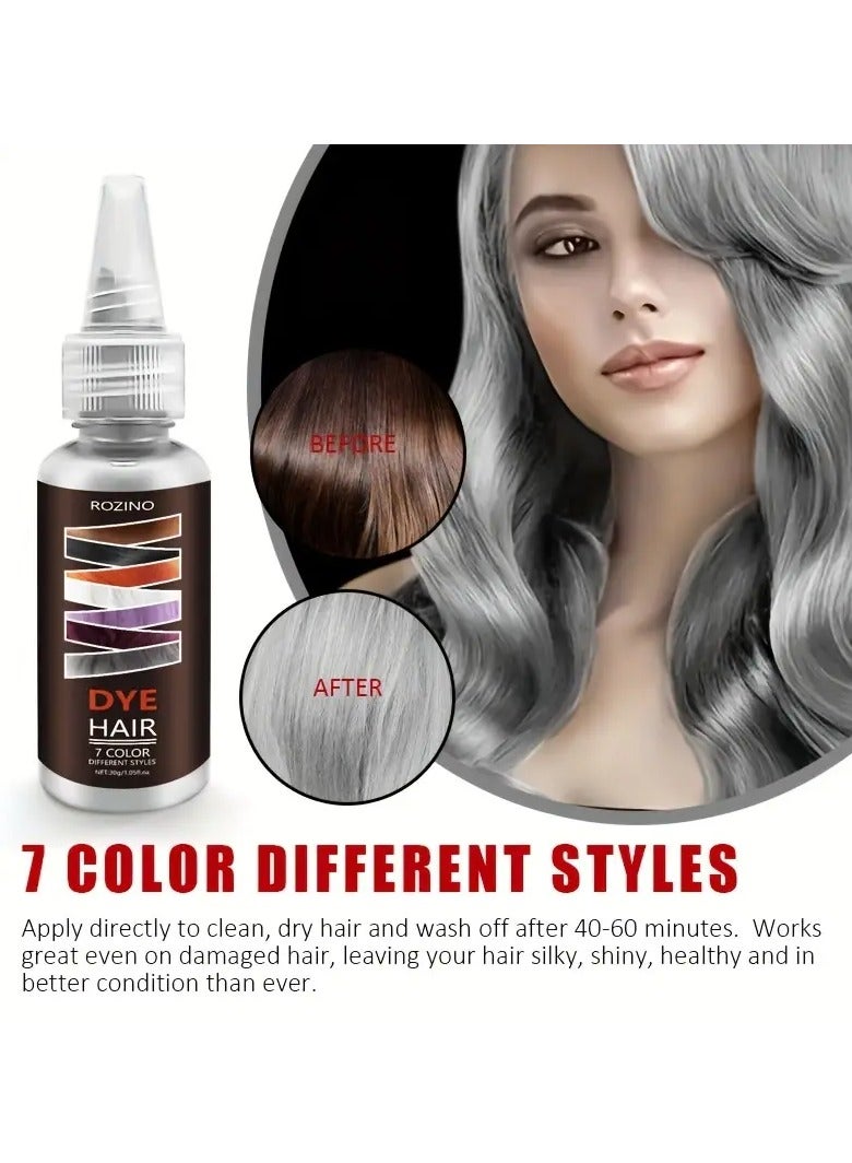 ROZINO 30g Plant-Based Hair Dye Cream - Gentle Formula, Fast Coloring, Silky & Shiny Results, Non-Irritating to Scalp, 100% Pure Plant Extracts, Hydrating with Glycerin, for All Hair Types, Hair Color Enhancement | Sleek Bottle Design | Safe Hair Product - Image 2