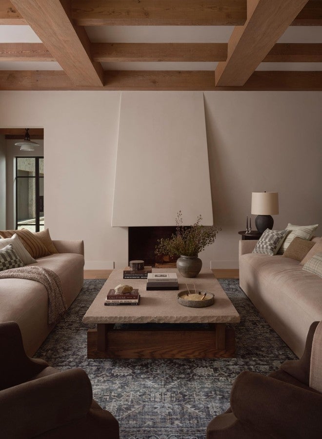 لولوي غطاء وسادة فقط من مجموعة لولوي أمبر لويس ستوكتون PAL0050 أزرق 18 بوصة × 18 بوصة - Image 1