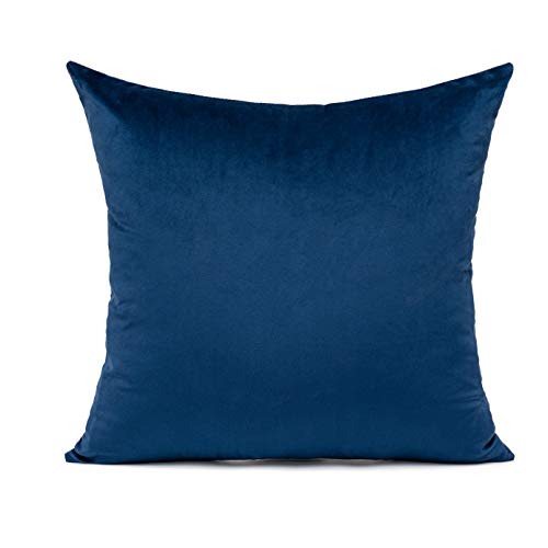 VAKADO Navy Velvet Pillowcases Dark Blue Square Throw Pillow Covers Decorative Couch Sofa Solid Decor Cushion Cases Super Soft for Bedroom Car Office 16x16 Inch Set of 2, 40x40cm - Image 2