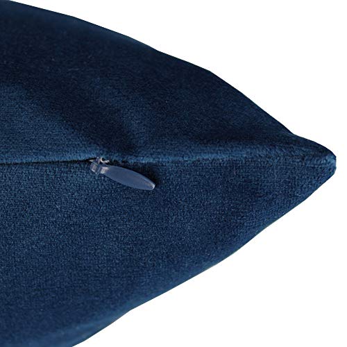 VAKADO Navy Velvet Pillowcases Dark Blue Square Throw Pillow Covers Decorative Couch Sofa Solid Decor Cushion Cases Super Soft for Bedroom Car Office 16x16 Inch Set of 2, 40x40cm - Image 3