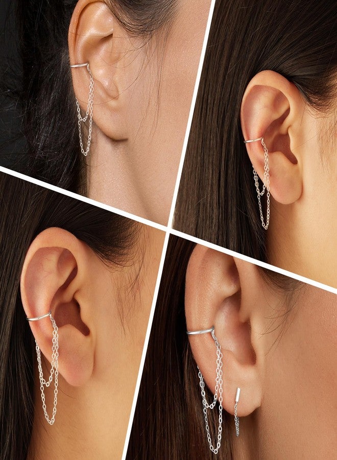 Poxtex أقراط بوكستكس النسائية بدون ثقب، مطلية بالذهب عيار 14 قيراطًا، مصنوعة من الفضة الإسترليني عيار 925، بتصميم ثقب وهمي، صغيرة الحجم، مضادة للحساسية، مرصعة بالزركونيا المكعبة، تُثبت بمشبك على غضروف الأنف، هدية مثالية لعيد الأم - Image 4