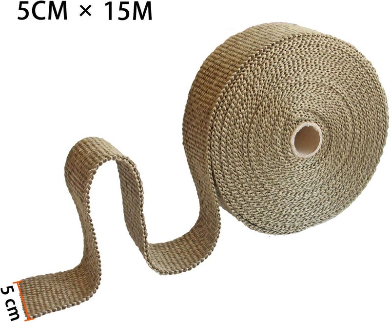 LEDAUT 2 Roll 2" x 50' Titanium Exhaust Heat Wrap Roll for Motorcycle with Stainless Ties - Image 2