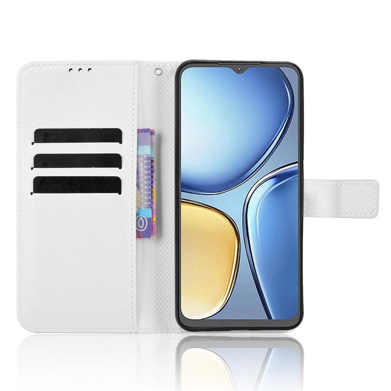 إيروريكس جراب هاتف من الجلد بنسيج ماسي لهاتف itel A90 4G (أبيض) - Image 4