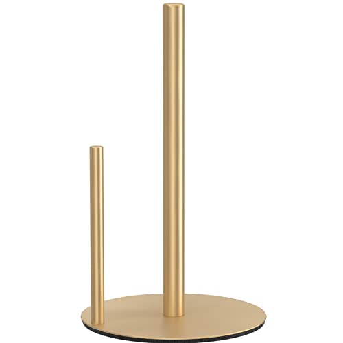 niffgaff Paper Towel Holder Gold Premium Stainless Steel Kitchen Roll Dispenser Countertop Roll Organizer 