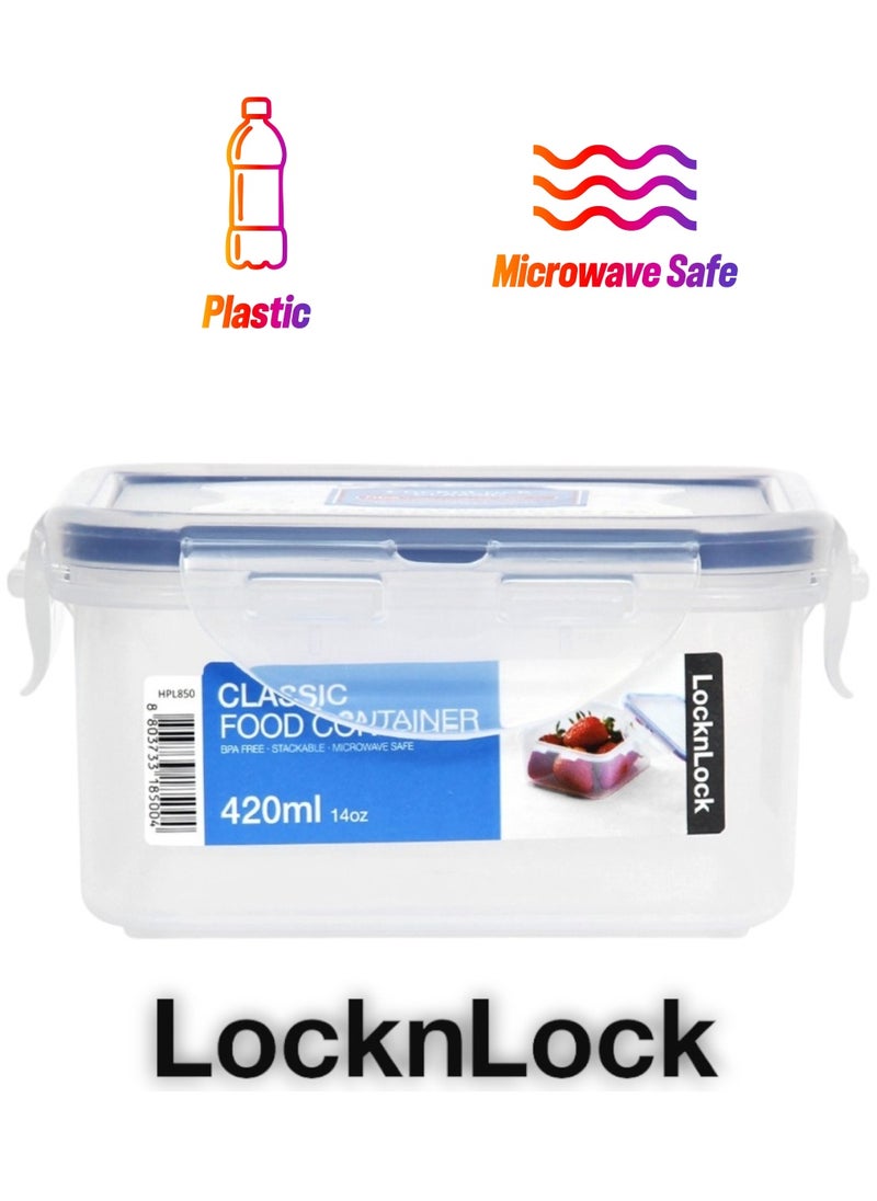 LOCK & LOCK LocknLock 420ml  Squared  Airtight Food Storage Container- BPA-Free, Microwave, Freezer, and Dishwasher Safe  - Image 1