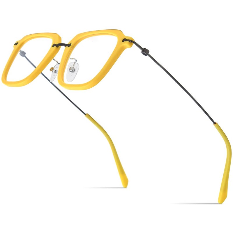 FONEX Acetate Titanium Glasses Frame Men 2024 New Square Eyeglasses Spectacles Eyewear F85843 F85843 Yellow - Image 2