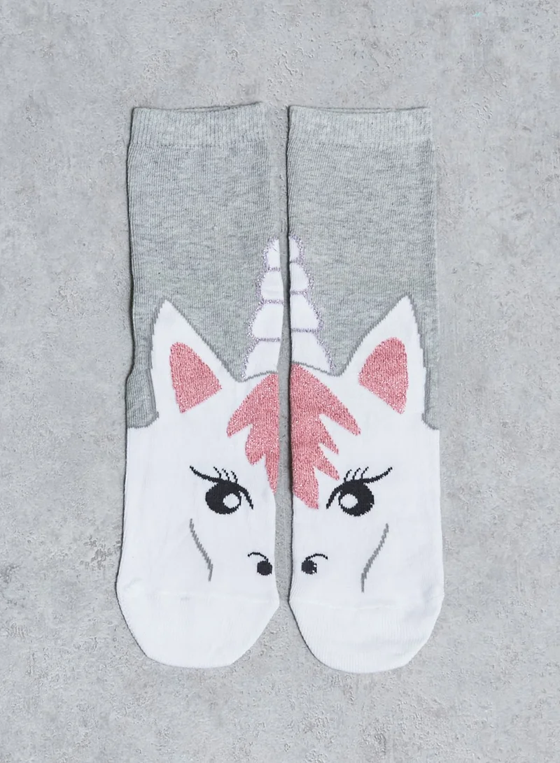 TOPSHOP Unicorn Print Socks