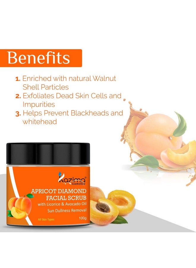 KAZIMA Apricot Diamond Facial Scrub (100G) With Licorice & Avocado Oil - Image 2