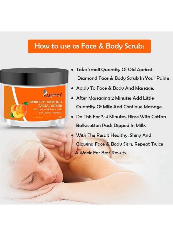 KAZIMA Apricot Diamond Facial Scrub (100G) With Licorice & Avocado Oil - Image 4