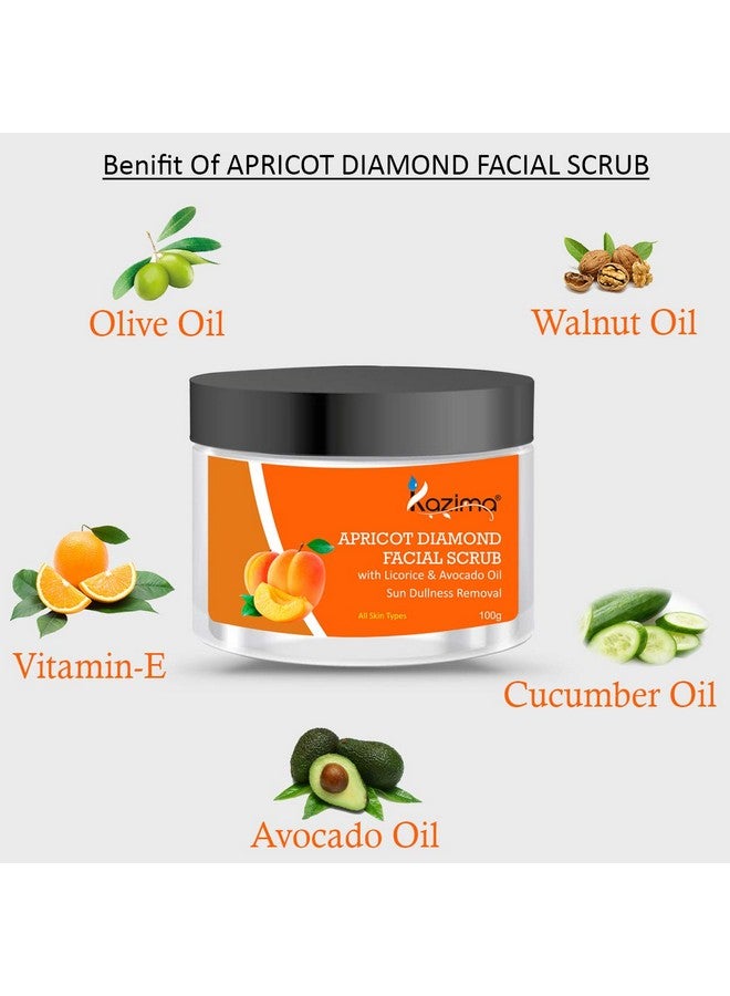 KAZIMA Apricot Diamond Facial Scrub (100G) With Licorice & Avocado Oil - Image 5