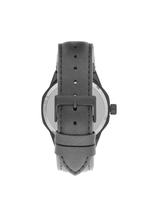Lee Cooper Men's G3265 Movement Watch, Automatic Display and Leather Strap - LC07904.061, Grey