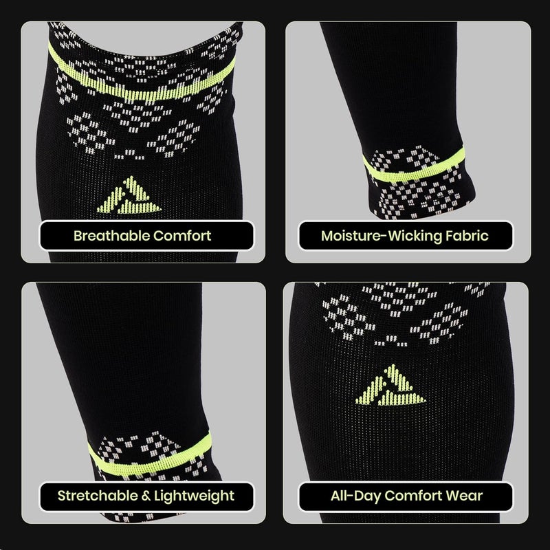 ACTIFIT جوارب ضغط الساق للرجال والنساء، دعم العضلات للجري، آلام الساق، التورم والتعافي، قماش خفيف الوزن وقابل للتنفس، متعدد الألوان، حجم L، عبوة من 1 - Image 3