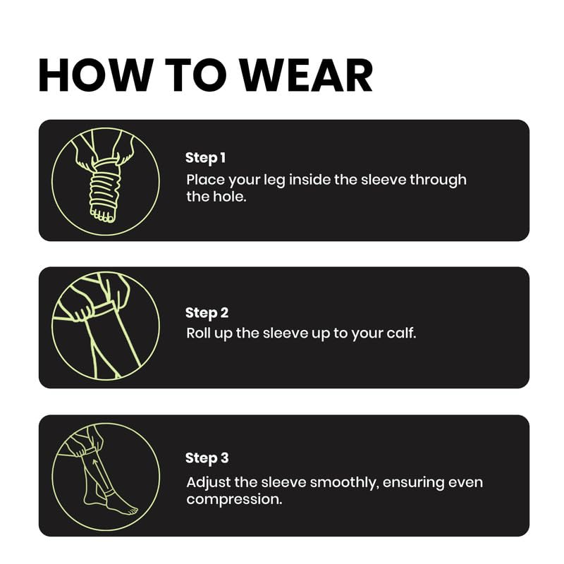 ACTIFIT جوارب ضغط الساق للرجال والنساء، دعم العضلات للجري، آلام الساق، التورم والتعافي، قماش خفيف الوزن وقابل للتنفس، متعدد الألوان، حجم L، عبوة من 1 - Image 5