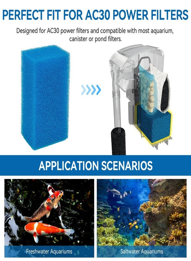 KEYDINHT Bio-Foam for AC30 Power Filter - Replacement Aquarium Sponge Filter Media Foam Construction for Use in Freshwater & Saltwater Aquariums, 30PPI Sponge Pads (3 PCS) - Image 2