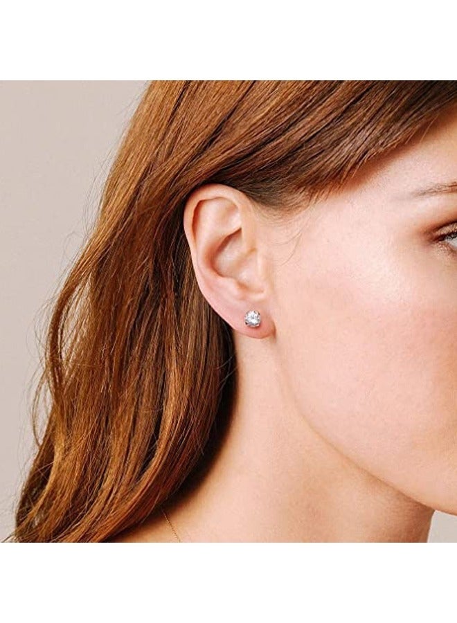 YSR VEF 6 Pairs Hypoallergenic Brithstone Stud Earrings for Women Men Flatback Earrings Stainless Steel 3mm-8mm Cubic Zirconia Earrings Piercing Ear Cartilage Gold - Image 5
