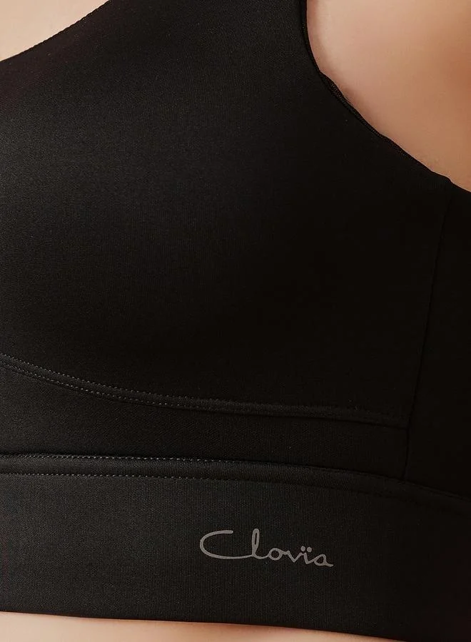 Clovia  Black Padded High-Impact Sports Bra for Women | Best Price UAE