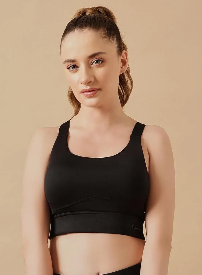 Clovia  Black Padded High-Impact Sports Bra for Women | Best Price UAE