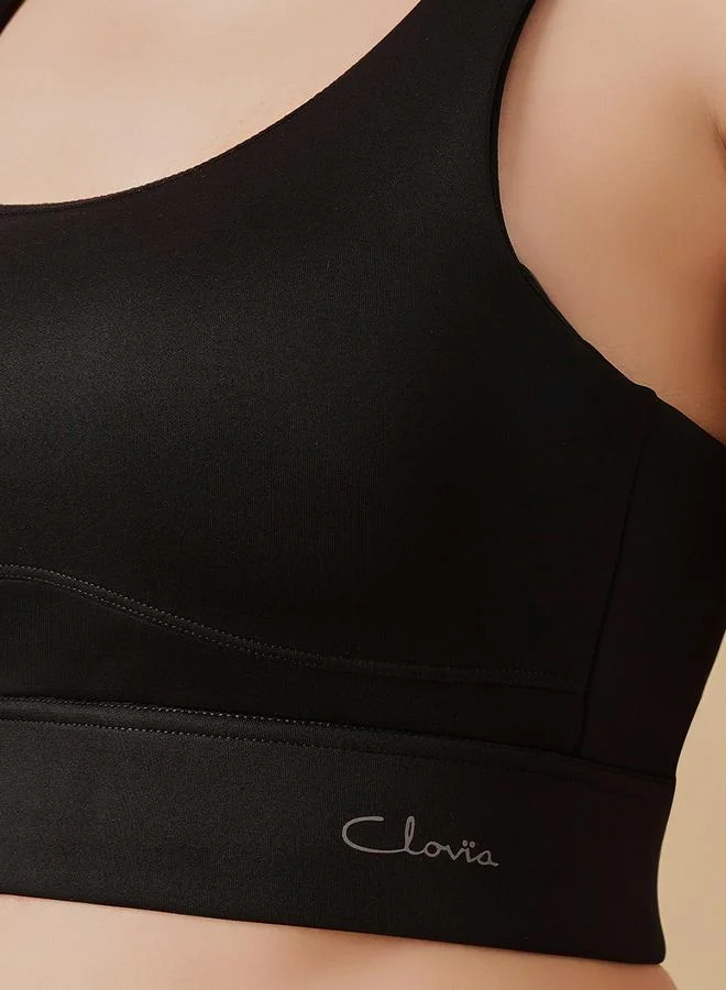 Clovia  Black Padded High-Impact Sports Bra for Women | Best Price UAE