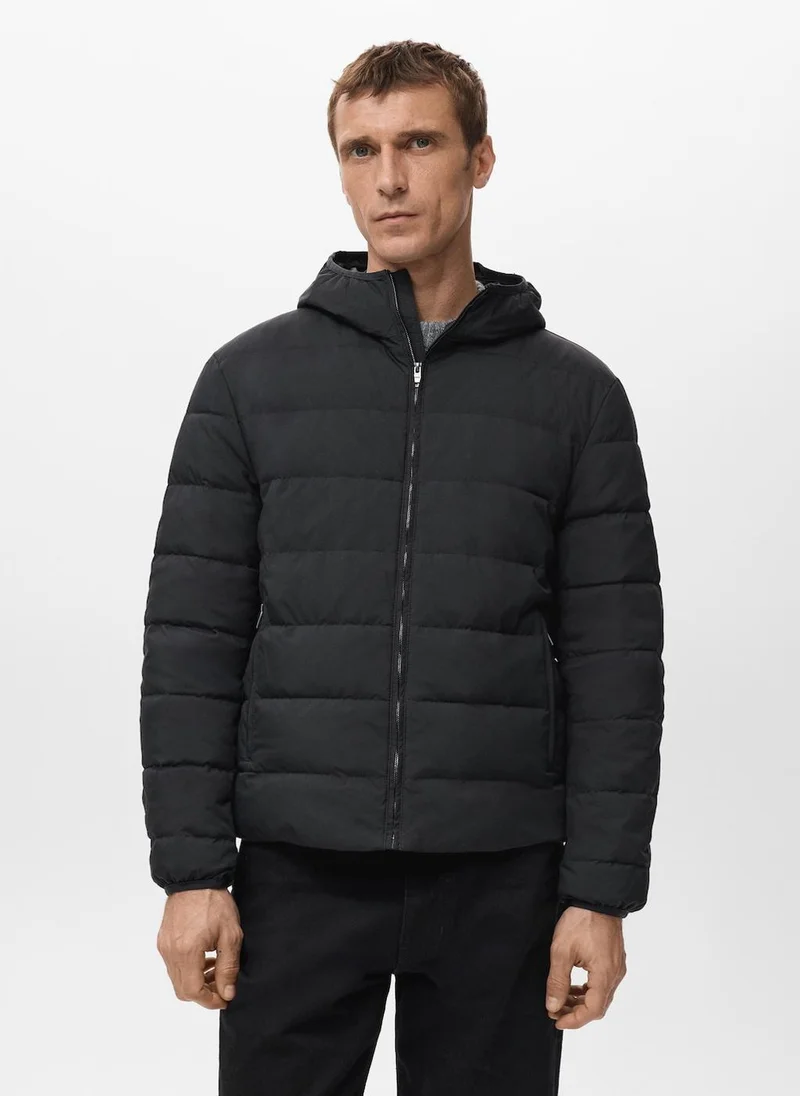 Mango Man Quilted jacket with down and feather filling