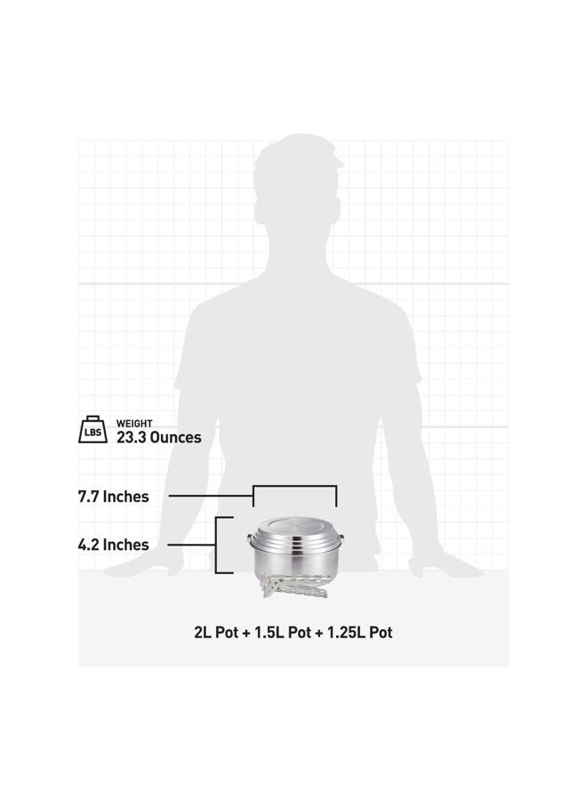 Solo Stove مجموعة أواني الطهي سولو ستوف 3 قطع حجم واحد فضي - Image 3