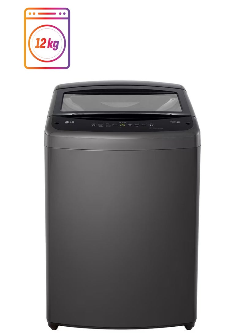LG 12 kg Top Load Washing Machine with Smart Inverter & Turbo Drum T18V1NDHT2C Middle Black - Image 1