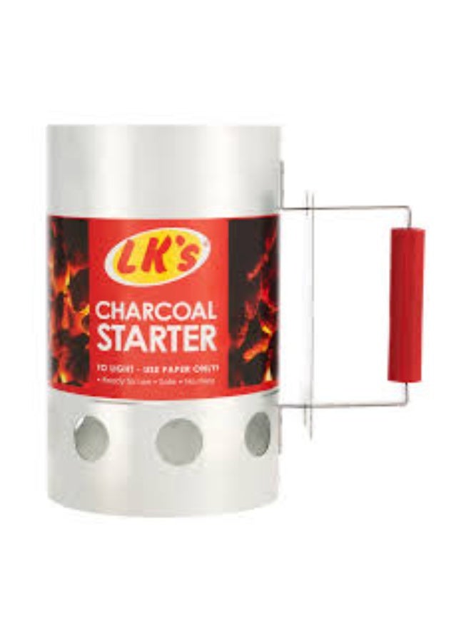 LK's Heavy-Duty Charcoal Chimney Starter – Compact BBQ Charcoal Igniter with Heat Shield and Polypropylene Handle – Easy-to-Use Grill Tool for Quick Charcoal Lighting – Black Mild Steel - Image 4