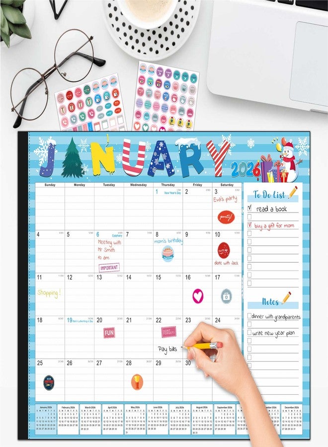 Lateefah 2025-2026 Desk Calendar, 22 x 17 inches, Large (22x17in Cute Cartoon(Jan.2026-Jun.2027)) - Image 3