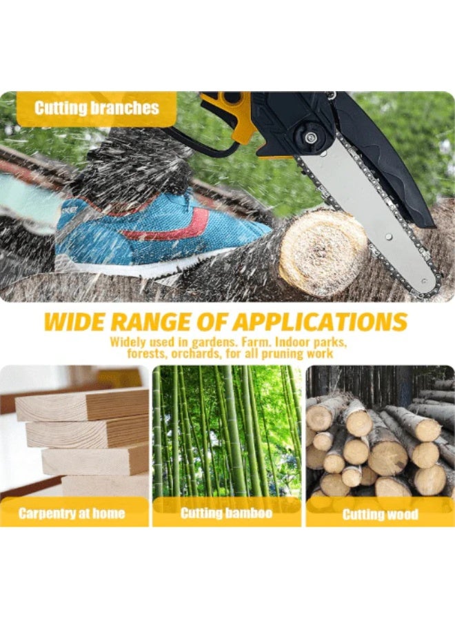 Mini Chainsaw Cordless Handheld Battery Powered Chain Saw with Safety Lock and Overload Protection for Wood Cutting Tree Trimming and Garden Use  - Image 3