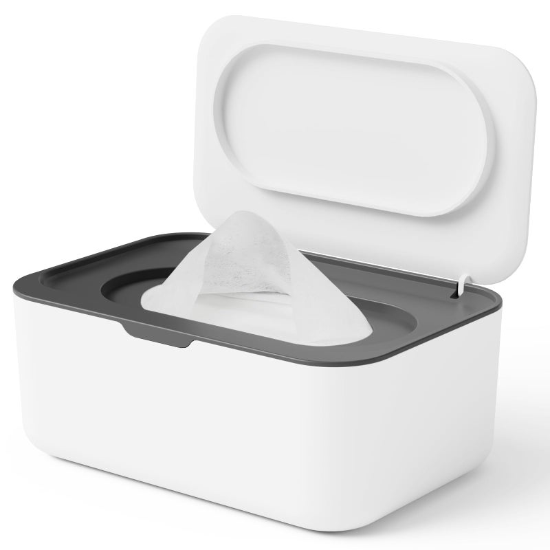 Seposeve Wipes Dispenser, Wipe Holder for Baby & Adult, Seposeve Refillable Baby Wipe Container, Keeps Wipes Clean. Non-Slip, Easy Pull Wipes Pouch Case, Grey - Image 1