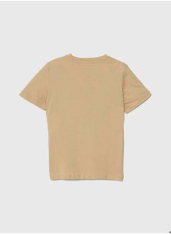 Calvin Klein Jeans Kids' Logo T-Shirt - Cotton jersey, Beige  - Image 2