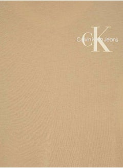 Calvin Klein Jeans Kids' Logo T-Shirt - Cotton jersey, Beige  - Image 3