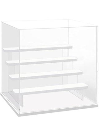 5 Tier Clear Acrylic Display Case for Collectibles, Mini Figures, Pop Mart, Labubu, Sonny Angel, Smiski - Assemble Dustproof Acrylic Display Box with Door, Stand (White Base Step) - pzsku/ZEFB0E90CCC9A6D6DF2EBZ/45/1747069309/3a876368-e68c-4ab0-a4f6-2ef831998691
