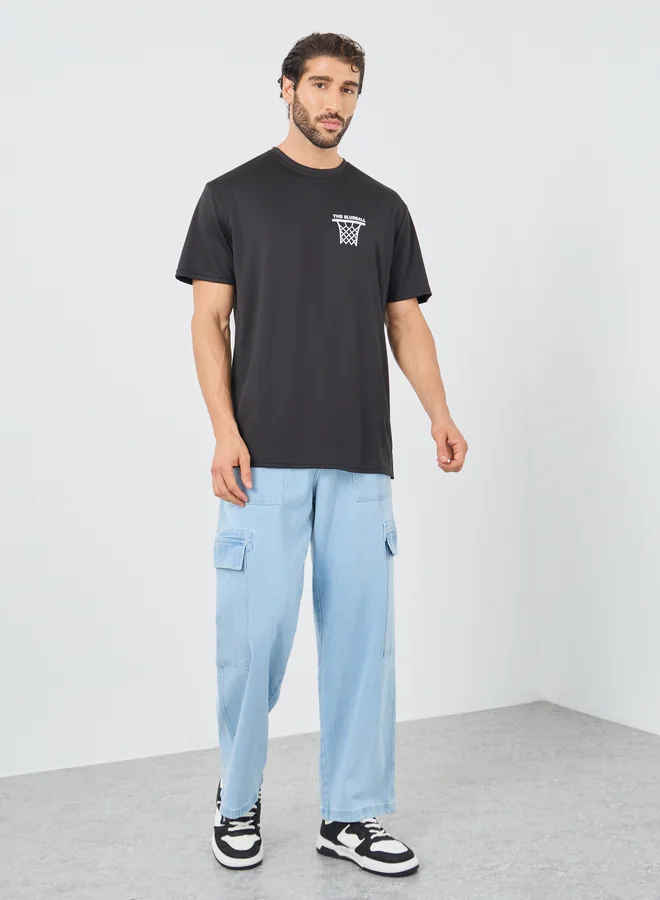 Styli Styli Back Graphic Print Crew Neck Oversized T-Shirt