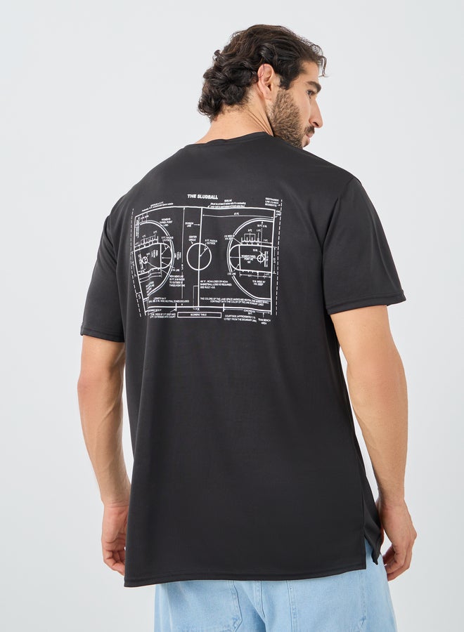 Styli Back Graphic Print Crew Neck Oversized T-Shirt - Image 1