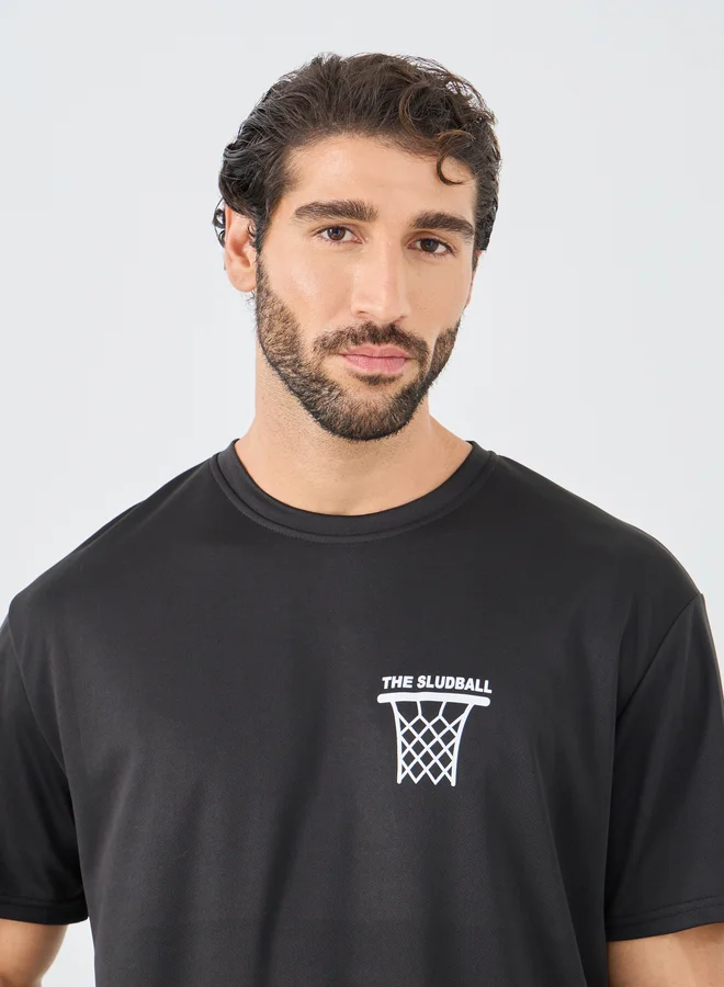 Styli Styli Back Graphic Print Crew Neck Oversized T-Shirt