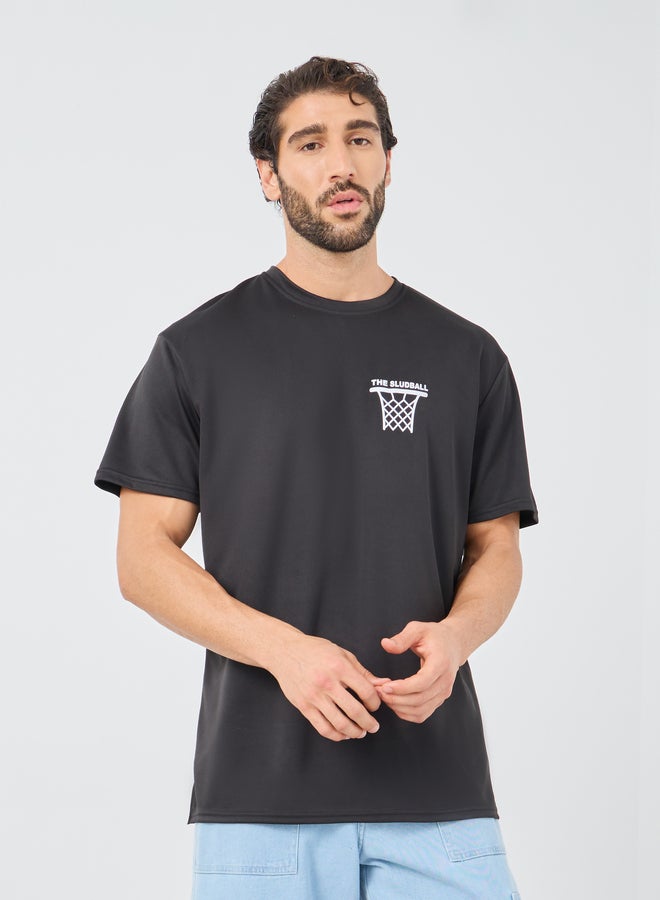 Styli Back Graphic Print Crew Neck Oversized T-Shirt - Image 2