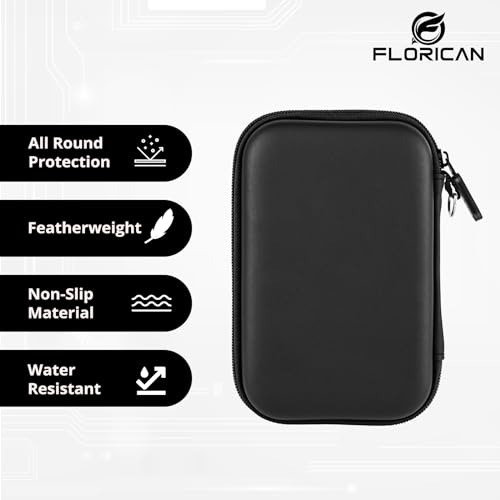 FLORICAN Shockproof EVA Hard Disk Case for All 2.5" Hard Disks/Travel Friendly Case (Black) - Image 3