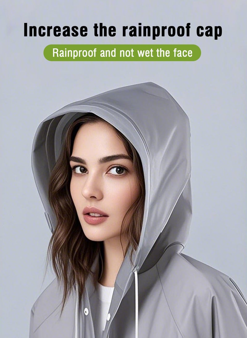 هومار كيت معطف المطر المطر Poncho للبالغين 2 حزمة EVA المطر Poncho للنساء والرجال قابلة لإعادة الاستخدام معطف المطر Packable - Image 3