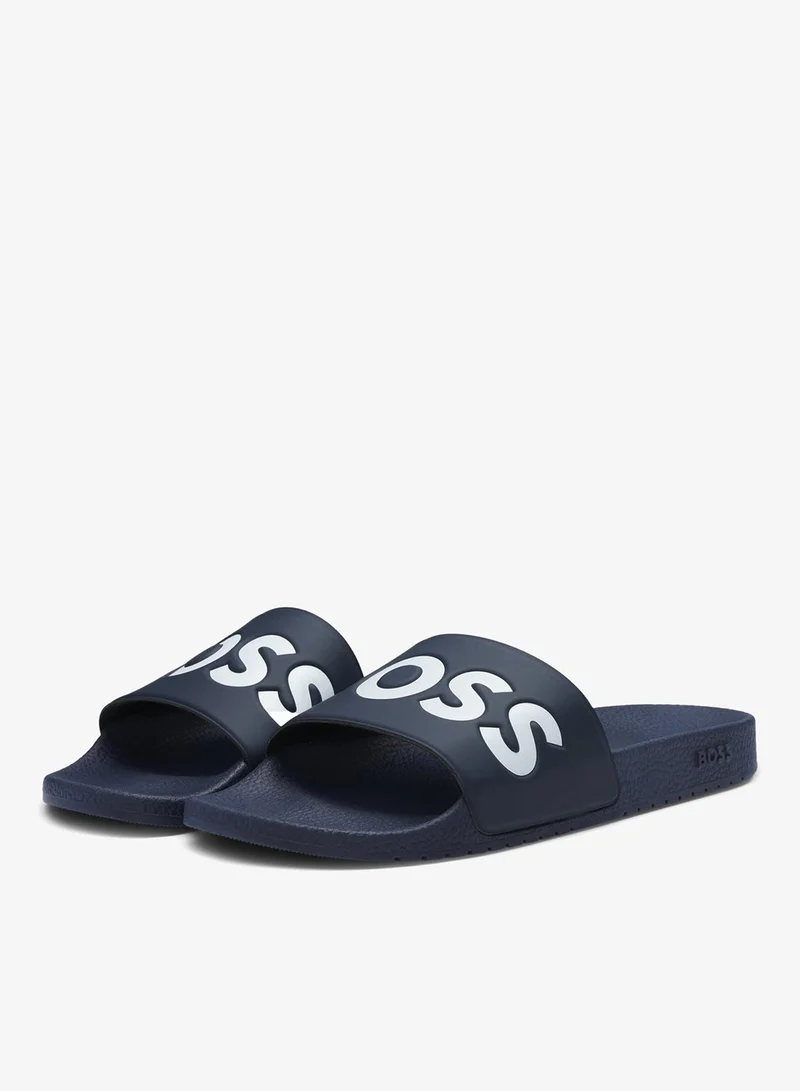 BOSS Italian-made slides with large logo detail