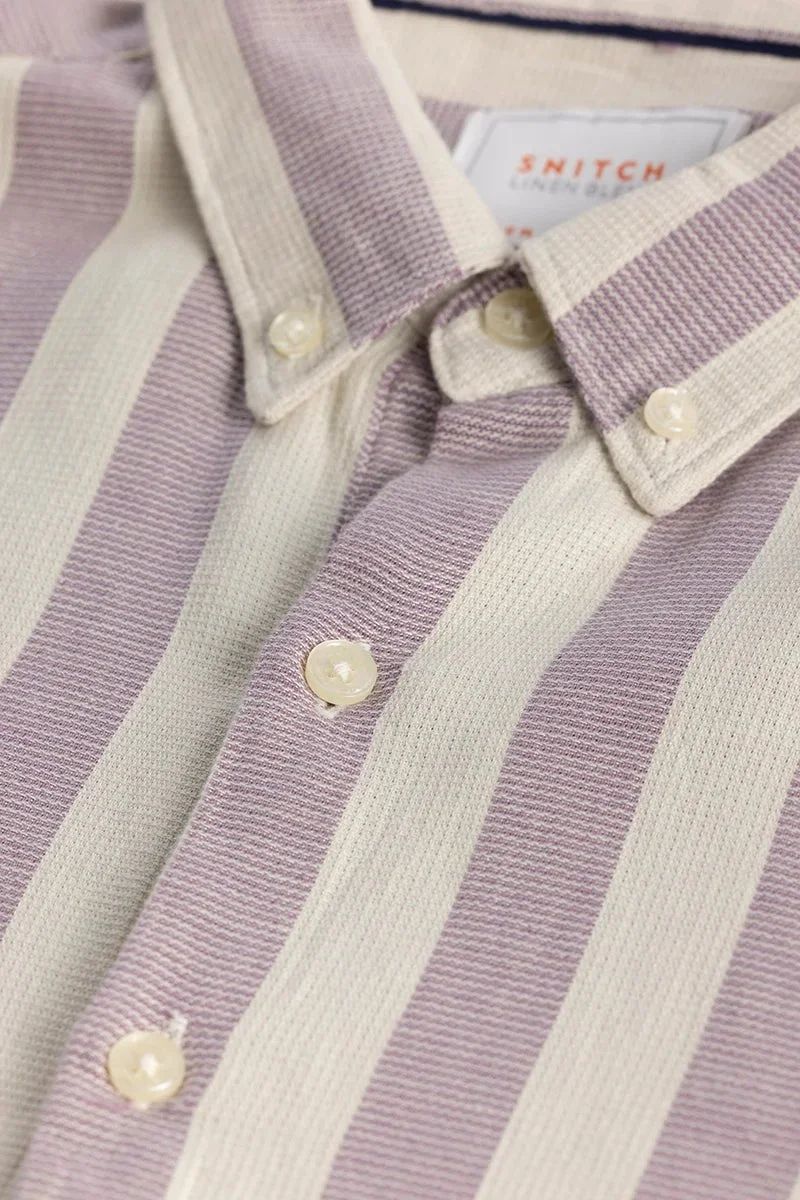 SNITCH Lavender Aurora Lavender Stripe Shirt for Men | Best Price UAE
