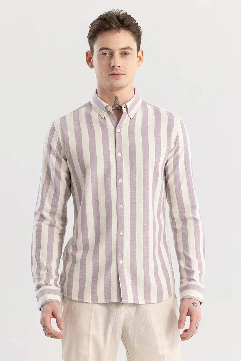 SNITCH Lavender Aurora Lavender Stripe Shirt for Men | Best Price UAE