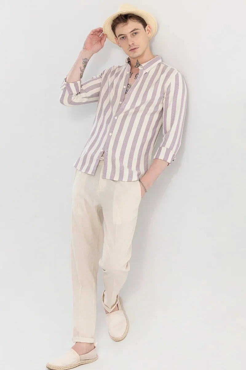 SNITCH Lavender Aurora Lavender Stripe Shirt for Men | Best Price UAE