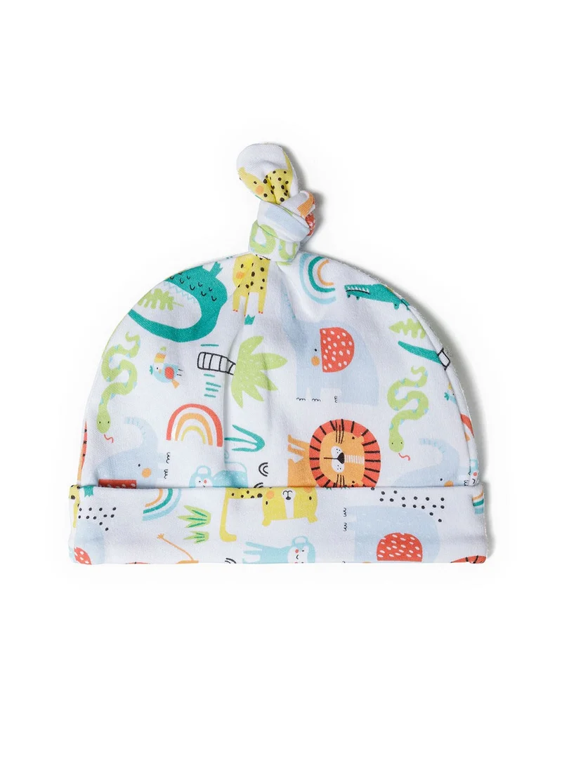 MINOTI 2-Pack Baby Hats with Colorful All Over Print Designs