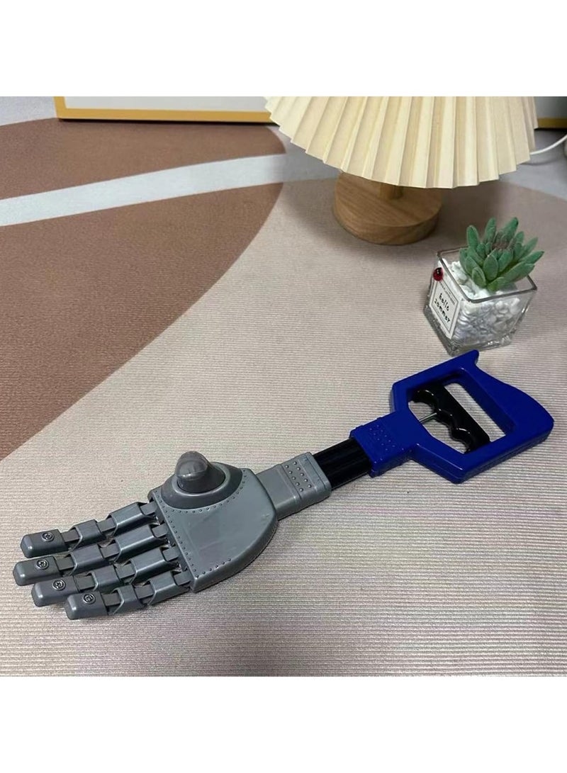 Blue Fun Mechanical Arm Toy Creative Trick Silicone Prosthetic Hand Telescopic Pull and Grab Soft Clip Picker  - Image 2