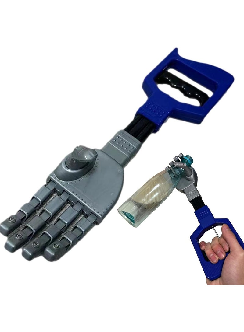 Blue Fun Mechanical Arm Toy Creative Trick Silicone Prosthetic Hand Telescopic Pull and Grab Soft Clip Picker  - Image 1