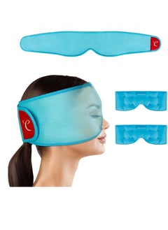 Comfytemp Comfytemp Cooling Eye Mask, 2PCS, Reusable Gel Ice Cold Eye Mask for Puffiness, Hot Cold Pack Wrap for Puffy Eyes, Dark Circles, Dry Eyes, Headache, Migraines, Stress Relief, Blue, FSA HSA Eligible  - Image 1