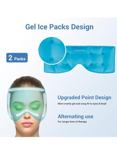 Comfytemp Comfytemp Cooling Eye Mask, 2PCS, Reusable Gel Ice Cold Eye Mask for Puffiness, Hot Cold Pack Wrap for Puffy Eyes, Dark Circles, Dry Eyes, Headache, Migraines, Stress Relief, Blue, FSA HSA Eligible  - Image 3