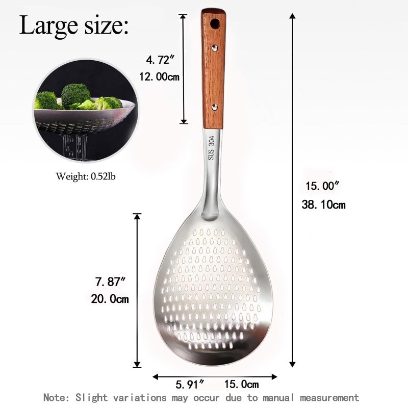 ANMIOU Stainless Steel Colander Strainer Pasta Food Noodle Grease Drain Fine Mesh Metal Kitchen Universal Clip on Spider Handle - Image 2