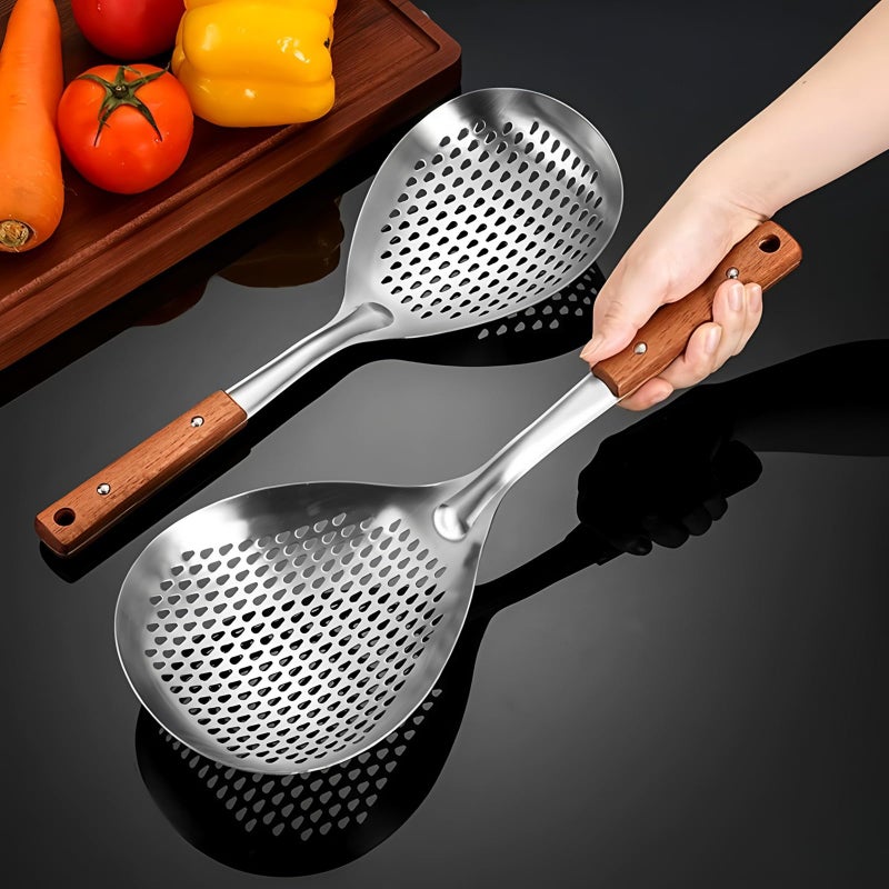ANMIOU Stainless Steel Colander Strainer Pasta Food Noodle Grease Drain Fine Mesh Metal Kitchen Universal Clip on Spider Handle - Image 5