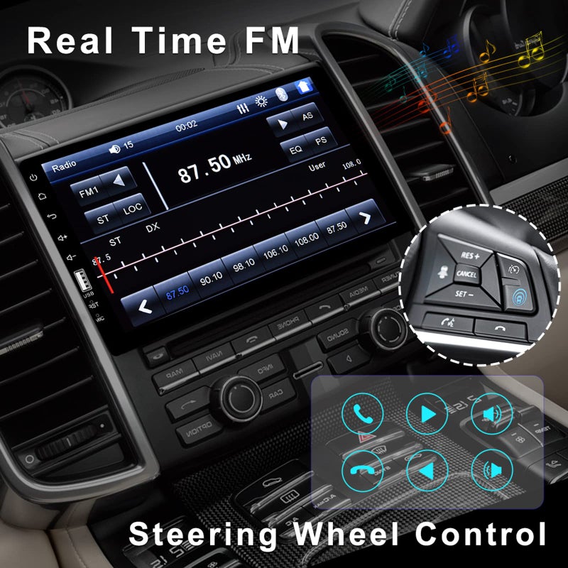 Camecho Single Din Car Stereo with Bluetooth 9 Inch HD Touch Screen Car Stereo with Backup Camera + External Microphone + FM MP5 Player Car Audio Receivers Support Mirror Link SWC USB EQ Car Radio - Image 5
